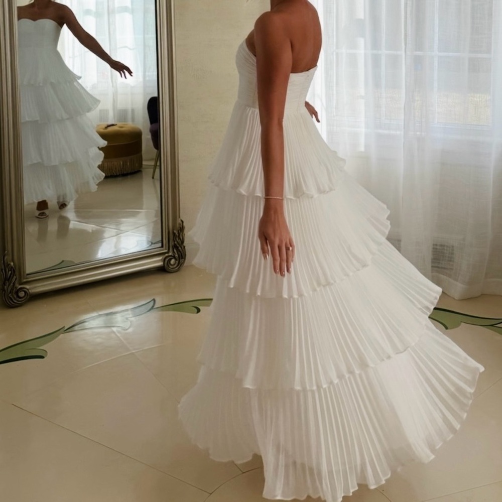 White Fame and Partners The Miyah Dress Tiered Bridal Dress
